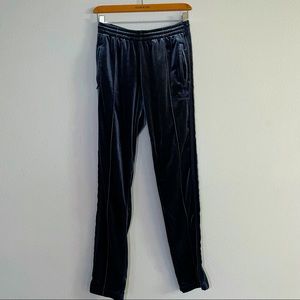 adidas navy blue velour pant